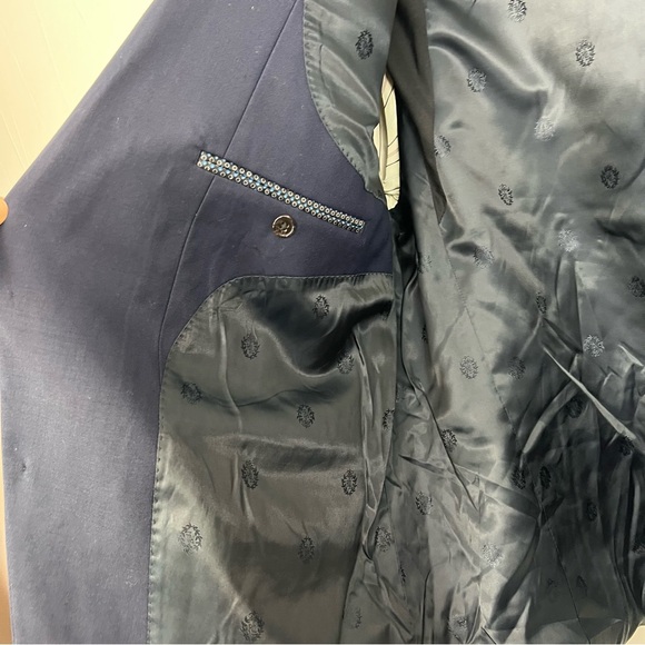 Lauren Ralph Lauren Wool Blend Navy Suit Jacket 48R Pants 44x30 Men's - Picture 8 of 9